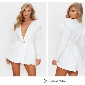 Pretty Little Thing white dress NWT ROMPER